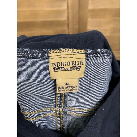 Indigo Blue Maternity Straight Leg Denim Blue Jeans Size Medium with Belly Band - Picture 4 of 5